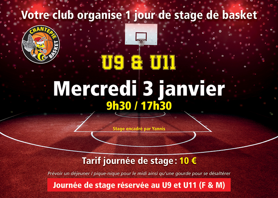 Stage Basket - U9 et U11 - 3 janvier 2024
